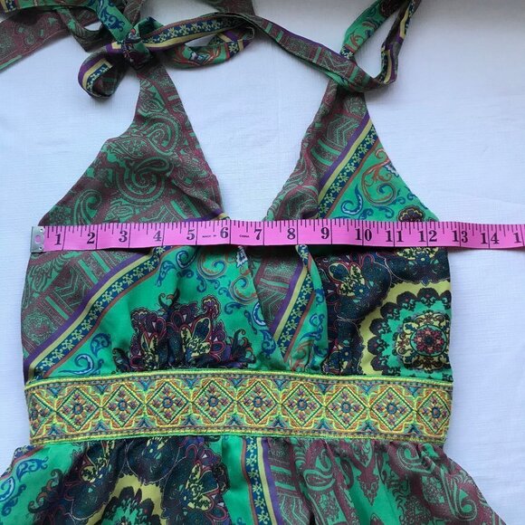 FLYING tomato Multi Color Filigree Pattern Fit and Flare Halter Dress Size S - Picture 5 of 7